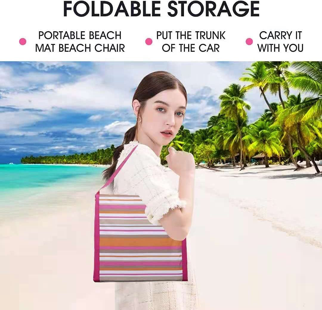 Portable Beach Reclining Lounger Folding Backrest Beach Recliner Chair Lightweight Waterproof Outdoor Camping Low Reclining Beach Tanning Mat for Beach Travel Summer Vacation